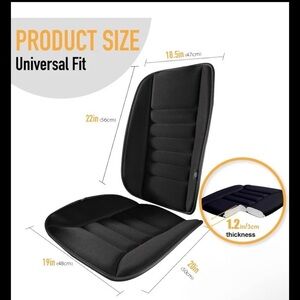 Black Memory Foam Car Seat Cushion